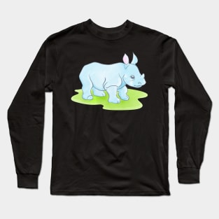 Baby Blue Rhino Long Sleeve T-Shirt